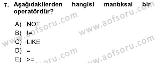 Konumsal Veritabanı 1 Dersi 2024 - 2025 Yılı (Final) Dönem Sonu Sınav Soruları 7. Soru