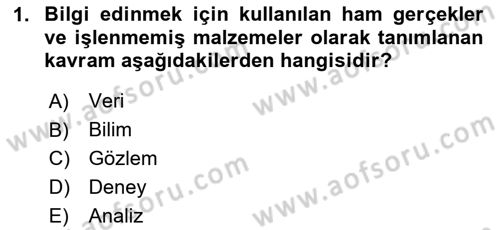 Konumsal Veritabanı 1 Dersi 2025 - 2026 Yılı (Vize) Ara Sınav Soruları 1. Soru