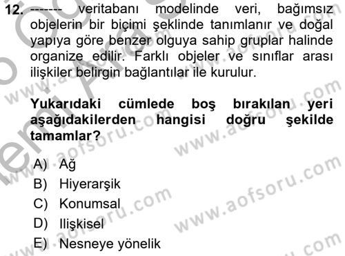 Konumsal Veritabanı 1 Dersi 2025 - 2026 Yılı (Vize) Ara Sınav Soruları 12. Soru