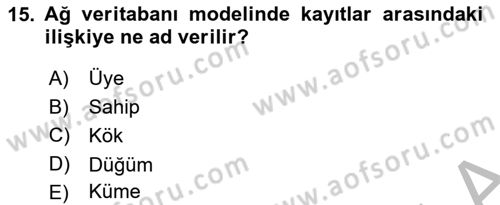 Konumsal Veritabanı 1 Dersi 2025 - 2026 Yılı (Vize) Ara Sınav Soruları 15. Soru