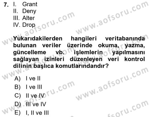 Konumsal Veritabanı 1 Dersi 2025 - 2026 Yılı (Vize) Ara Sınav Soruları 7. Soru