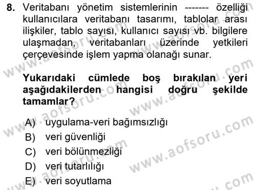 Konumsal Veritabanı 1 Dersi 2025 - 2026 Yılı (Vize) Ara Sınav Soruları 8. Soru