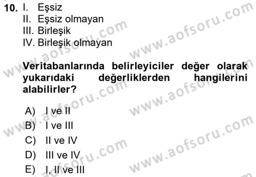 Konumsal Veritabanı 1 Dersi 2025 - 2026 Yılı (Final) Dönem Sonu Sınav Soruları 10. Soru