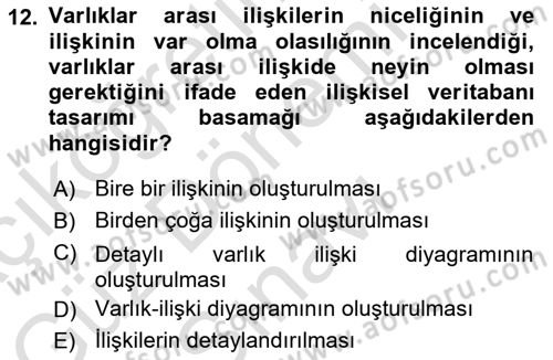 Konumsal Veritabanı 1 Dersi 2025 - 2026 Yılı (Final) Dönem Sonu Sınav Soruları 12. Soru