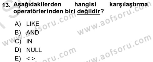 Konumsal Veritabanı 1 Dersi 2025 - 2026 Yılı (Final) Dönem Sonu Sınav Soruları 13. Soru