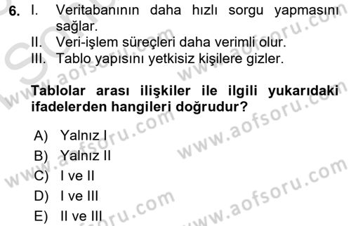 Konumsal Veritabanı 1 Dersi 2025 - 2026 Yılı (Final) Dönem Sonu Sınav Soruları 6. Soru