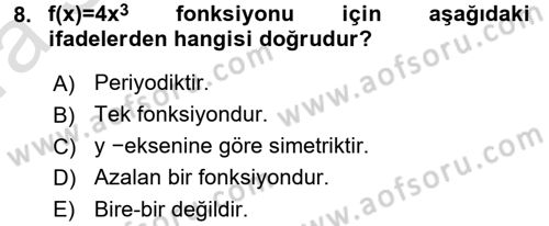 Coğrafi Bilgi Sistemleri İçin Temel Matematik Dersi 2016 - 2017 Yılı (Vize) Ara Sınav Soruları 8. Soru