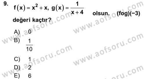 Coğrafi Bilgi Sistemleri İçin Temel Matematik Dersi 2016 - 2017 Yılı (Vize) Ara Sınav Soruları 9. Soru