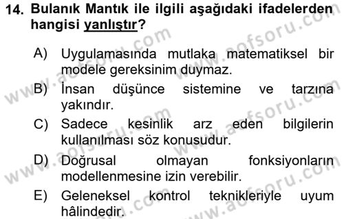 Coğrafi Bilgi Sistemleri İçin Temel Matematik Dersi 2016 - 2017 Yılı (Final) Dönem Sonu Sınav Soruları 14. Soru