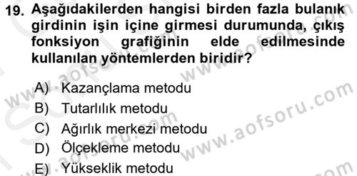 Coğrafi Bilgi Sistemleri İçin Temel Matematik Dersi 2016 - 2017 Yılı (Final) Dönem Sonu Sınav Soruları 19. Soru