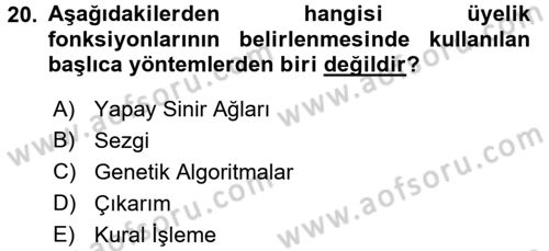 Coğrafi Bilgi Sistemleri İçin Temel Matematik Dersi 2016 - 2017 Yılı (Final) Dönem Sonu Sınav Soruları 20. Soru