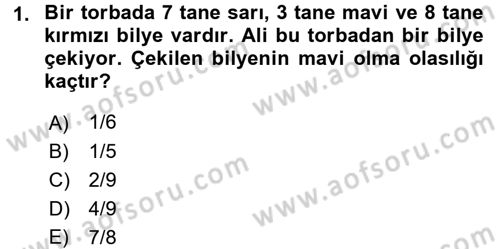 Coğrafi Bilgi Sistemleri İçin Temel Matematik Dersi 2017 - 2018 Yılı (Final) Dönem Sonu Sınav Soruları 1. Soru