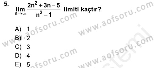 Coğrafi Bilgi Sistemleri İçin Temel Matematik Dersi 2017 - 2018 Yılı (Final) Dönem Sonu Sınav Soruları 5. Soru