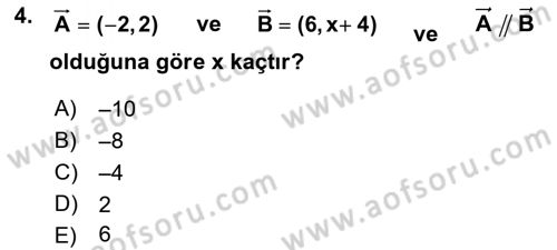 Coğrafi Bilgi Sistemleri İçin Temel Geometri Dersi 2017 - 2018 Yılı (Vize) Ara Sınavı 4. Soru