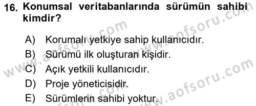 Konumsal Veritabanı 2 Dersi 2016 - 2017 Yılı (Final) Dönem Sonu Sınav Soruları 16. Soru