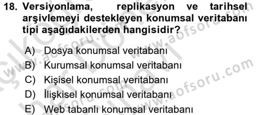 Konumsal Veritabanı 2 Dersi 2016 - 2017 Yılı (Final) Dönem Sonu Sınav Soruları 18. Soru
