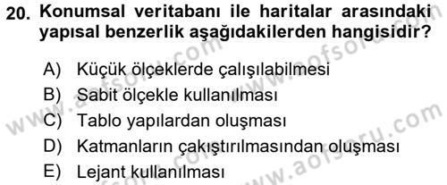 Konumsal Veritabanı 2 Dersi 2016 - 2017 Yılı (Final) Dönem Sonu Sınav Soruları 20. Soru