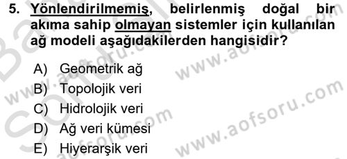 Konumsal Veritabanı 2 Dersi 2016 - 2017 Yılı (Final) Dönem Sonu Sınav Soruları 5. Soru