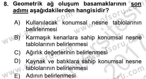 Konumsal Veritabanı 2 Dersi 2016 - 2017 Yılı (Final) Dönem Sonu Sınav Soruları 8. Soru