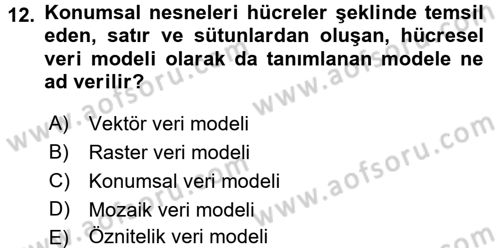 Konumsal Veritabanı 2 Dersi 2017 - 2018 Yılı (Vize) Ara Sınav Soruları 12. Soru