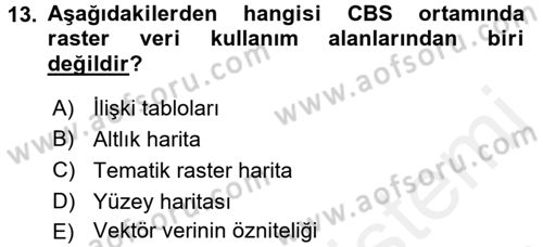 Konumsal Veritabanı 2 Dersi 2017 - 2018 Yılı (Vize) Ara Sınav Soruları 13. Soru