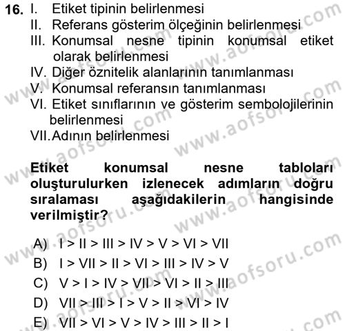 Konumsal Veritabanı 2 Dersi 2017 - 2018 Yılı (Vize) Ara Sınav Soruları 16. Soru