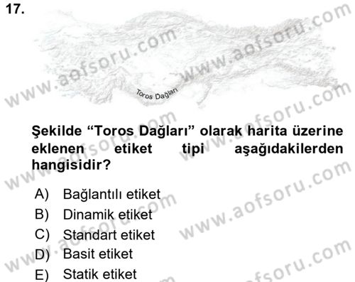 Konumsal Veritabanı 2 Dersi 2017 - 2018 Yılı (Vize) Ara Sınav Soruları 17. Soru