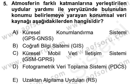 Konumsal Veritabanı 2 Dersi 2017 - 2018 Yılı (Vize) Ara Sınav Soruları 5. Soru
