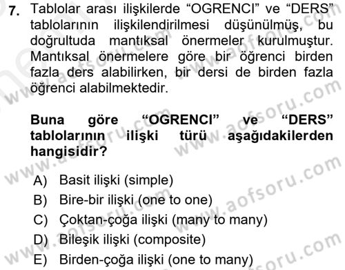Konumsal Veritabanı 2 Dersi 2017 - 2018 Yılı (Vize) Ara Sınav Soruları 7. Soru