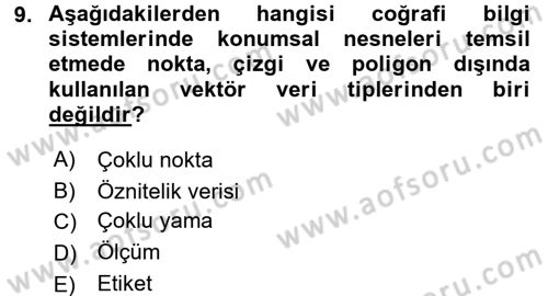 Konumsal Veritabanı 2 Dersi 2017 - 2018 Yılı (Vize) Ara Sınav Soruları 9. Soru