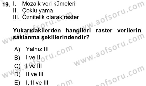 Konumsal Veritabanı 2 Dersi 2017 - 2018 Yılı (Final) Dönem Sonu Sınav Soruları 19. Soru
