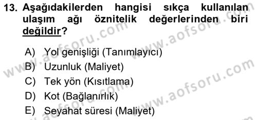 Konumsal Veritabanı 2 Dersi 2018 - 2019 Yılı 3 Ders Sınav Soruları 13. Soru