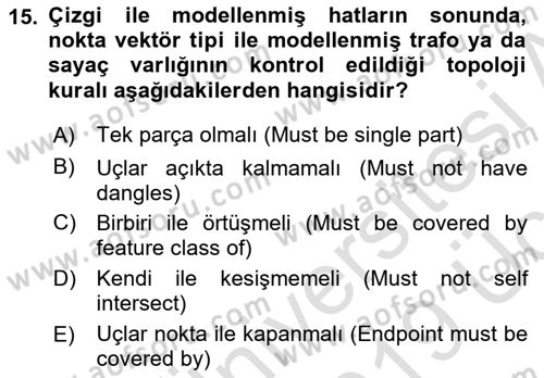 Konumsal Veritabanı 2 Dersi 2018 - 2019 Yılı 3 Ders Sınav Soruları 15. Soru