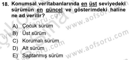 Konumsal Veritabanı 2 Dersi 2018 - 2019 Yılı 3 Ders Sınav Soruları 18. Soru