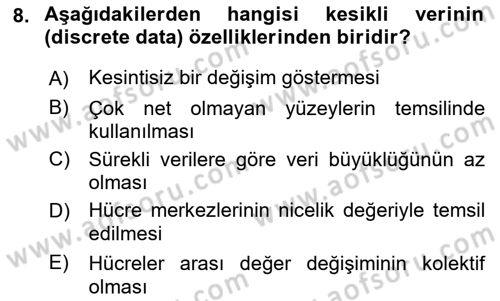 Konumsal Veritabanı 2 Dersi 2018 - 2019 Yılı 3 Ders Sınav Soruları 8. Soru