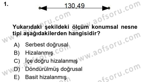 Konumsal Veritabanı 2 Dersi 2018 - 2019 Yılı (Final) Dönem Sonu Sınavı 1. Soru