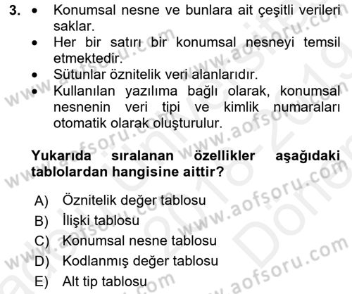 Konumsal Veritabanı 2 Dersi 2018 - 2019 Yılı (Final) Dönem Sonu Sınavı 3. Soru