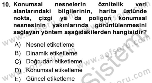 Konumsal Veritabanı 2 Dersi 2018 - 2019 Yılı Yaz Okulu Sınav Soruları 10. Soru