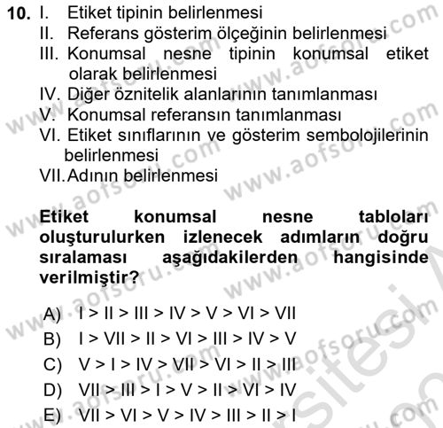 Konumsal Veritabanı 2 Dersi 2020 - 2021 Yılı Yaz Okulu Sınav Soruları 10. Soru