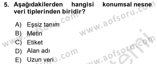 Konumsal Veritabanı 2 Dersi 2020 - 2021 Yılı Yaz Okulu Sınav Soruları 5. Soru