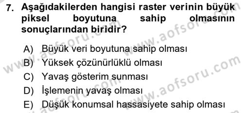 Konumsal Veritabanı 2 Dersi 2020 - 2021 Yılı Yaz Okulu Sınav Soruları 7. Soru
