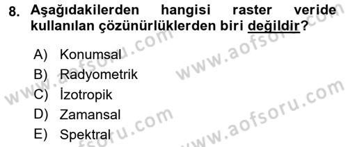 Konumsal Veritabanı 2 Dersi 2020 - 2021 Yılı Yaz Okulu Sınav Soruları 8. Soru