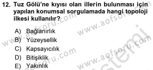 Konumsal Veritabanı 2 Dersi 2021 - 2022 Yılı (Final) Dönem Sonu Sınavı 12. Soru