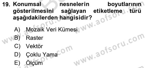 Konumsal Veritabanı 2 Dersi 2021 - 2022 Yılı (Final) Dönem Sonu Sınavı 19. Soru