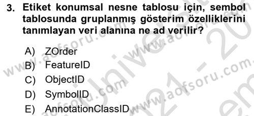 Konumsal Veritabanı 2 Dersi 2021 - 2022 Yılı (Final) Dönem Sonu Sınavı 3. Soru