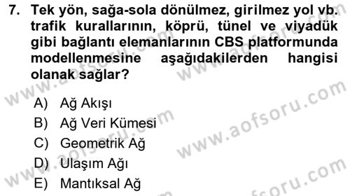 Konumsal Veritabanı 2 Dersi 2021 - 2022 Yılı (Final) Dönem Sonu Sınavı 7. Soru