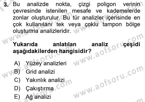 Konumsal Veritabanı 2 Dersi 2021 - 2022 Yılı Yaz Okulu Sınav Soruları 3. Soru