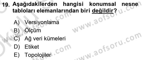 Konumsal Veritabanı 2 Dersi 2022 - 2023 Yılı Yaz Okulu Sınav Soruları 19. Soru