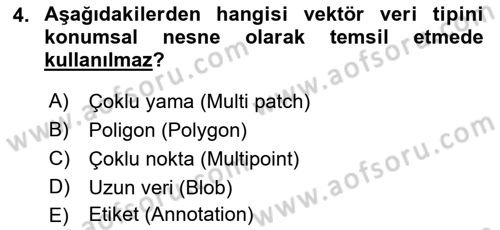 Konumsal Veritabanı 2 Dersi 2022 - 2023 Yılı Yaz Okulu Sınav Soruları 4. Soru