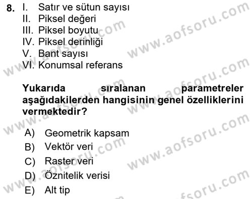 Konumsal Veritabanı 2 Dersi 2022 - 2023 Yılı Yaz Okulu Sınav Soruları 8. Soru